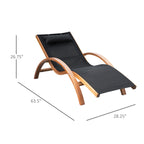 Walker Edison | Chaise longue d'extérieur en bois avec coussin intégré