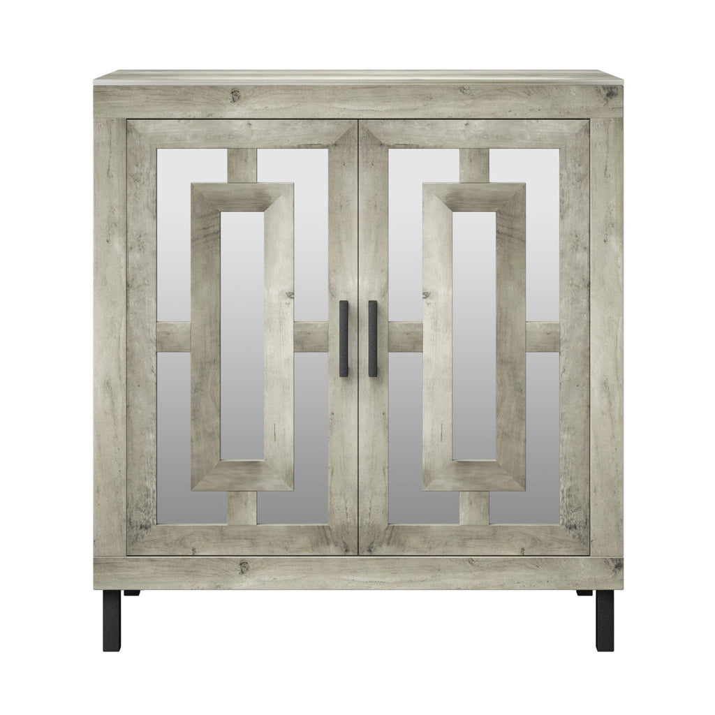 Meuble d'entrée à portes miroir finition antique