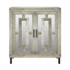 Meuble d'entrée à portes miroir finition antique