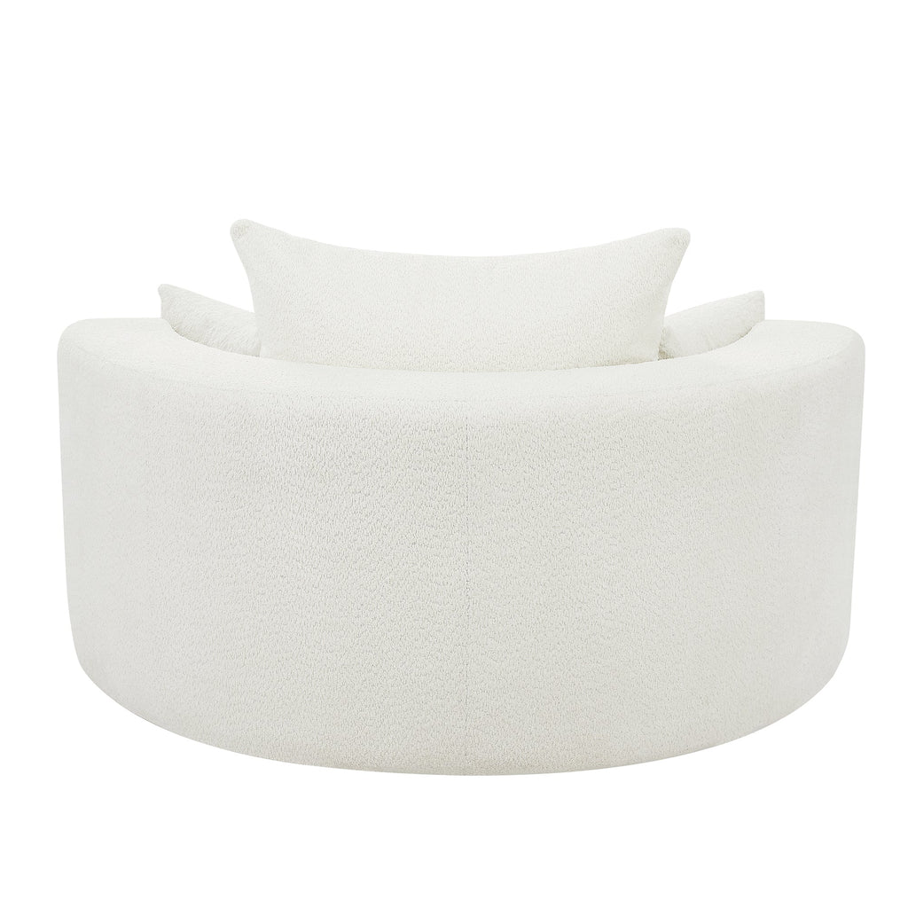 Fauteuil pivotant rond Walker Edison à 360° avec coussins