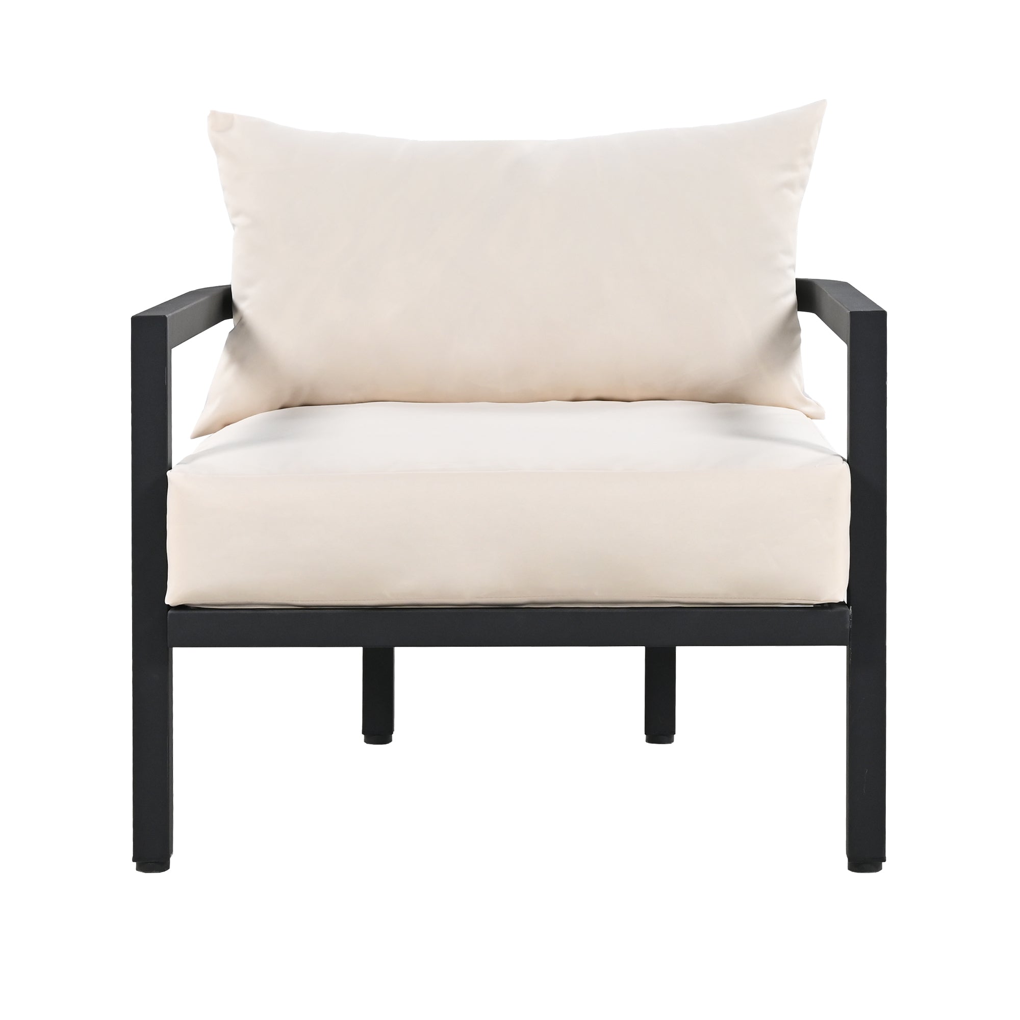 Ensemble de canapés d'extérieur en acier au design incurvé Walker Edison | 