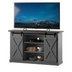 Portes coulissantes de style grange, meuble TV en peuplier de 137 cm, console multimédia