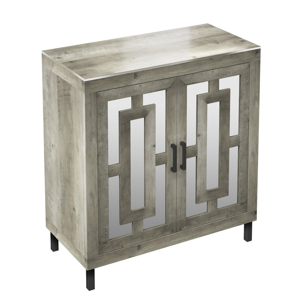 Meuble d'entrée à portes miroir finition antique