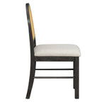 Ensemble de table et chaises de style campagnard en rotin bohème 7 pièces pour 6 personnes