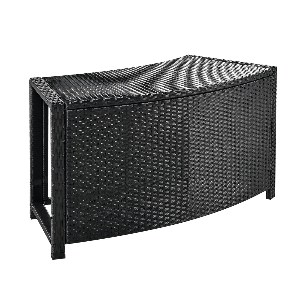 Walker Edison | Ensemble de canapé de patio en rotin avec structure de spa et espaces de rangement