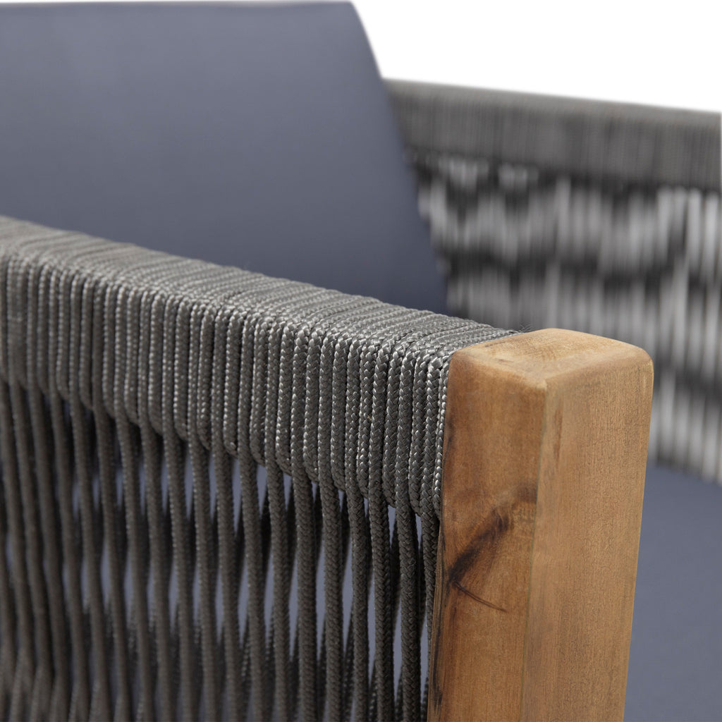 Walker Edison | Ensemble de canapé deux places d'extérieur en teck Rope Design