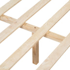 Tête de lit en cuir blanc tissé, cadre de lit Queen en pin 