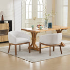 Chaises de salle à manger cylindriques rembourrées en lin, style moderne du milieu du siècle 