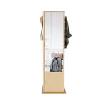 Armoire de rangement multifonctionnelle 4 en 1 avec miroir pivotant à 360° sur toute la longueur 