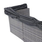 Ensemble de canapés d'angle 7 pièces en rotin tressé avec auvent pour terrasse extérieure Walker Edison 