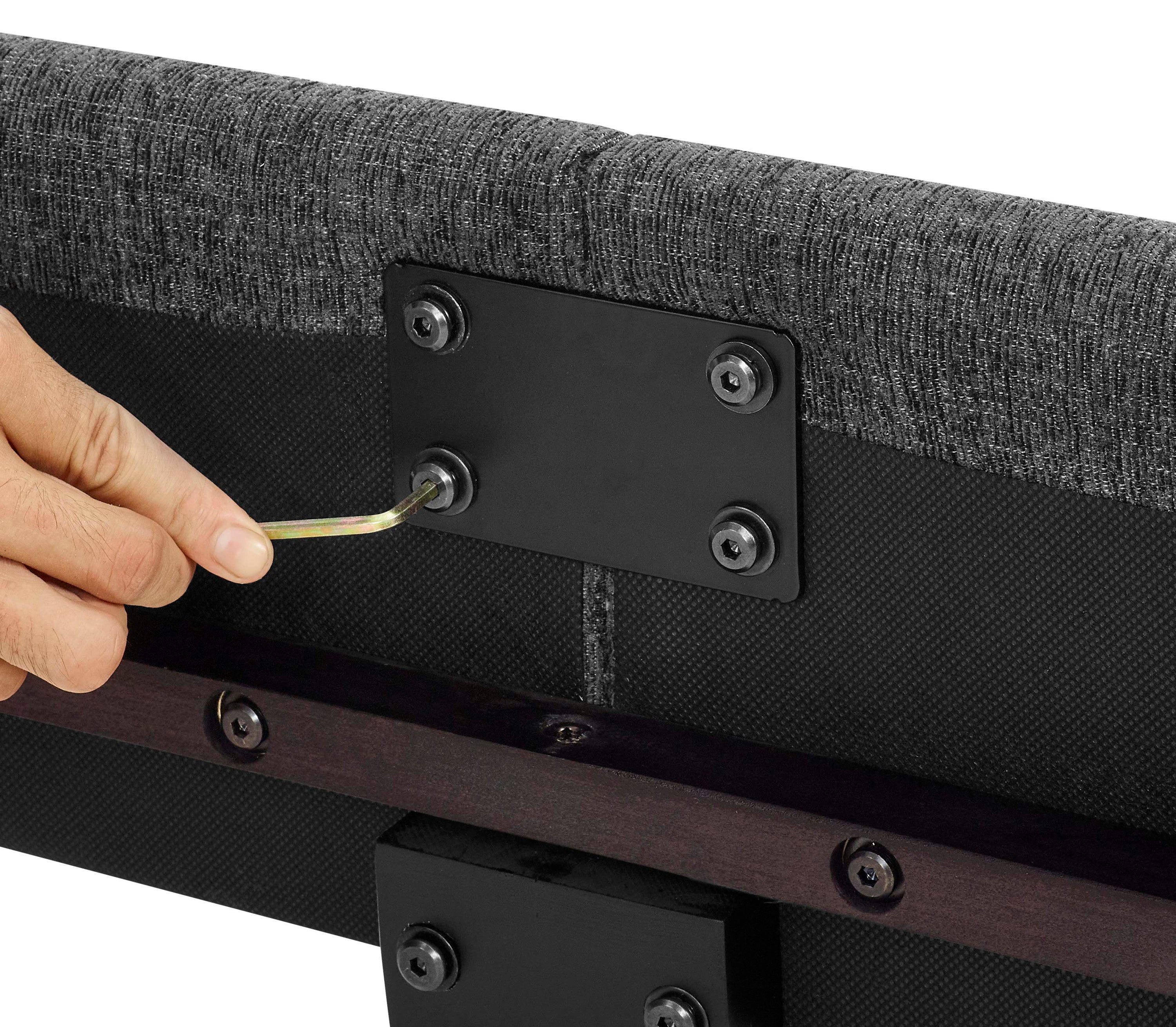 Walker Edison | Lit plateforme capitonné gris anthracite, format King