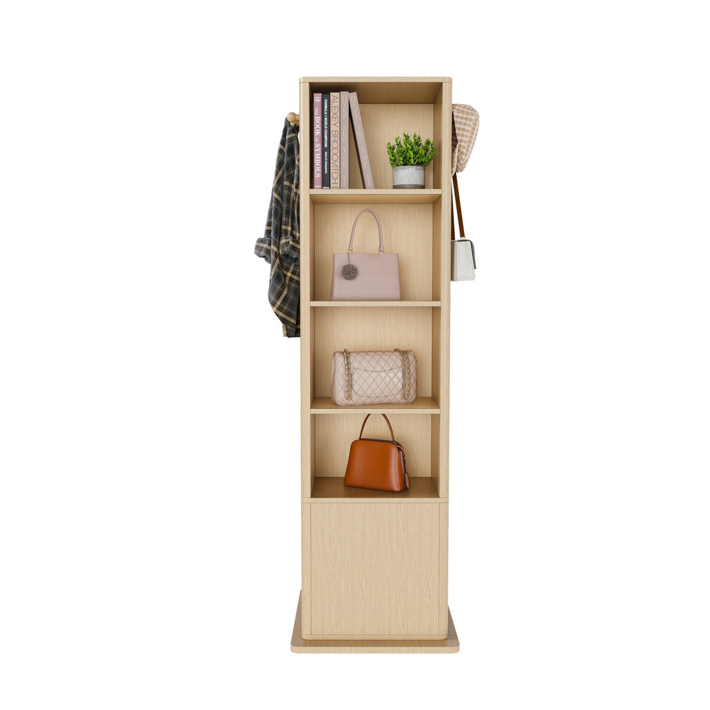 Armoire de rangement multifonctionnelle 4 en 1 avec miroir pivotant à 360° sur toute la longueur 