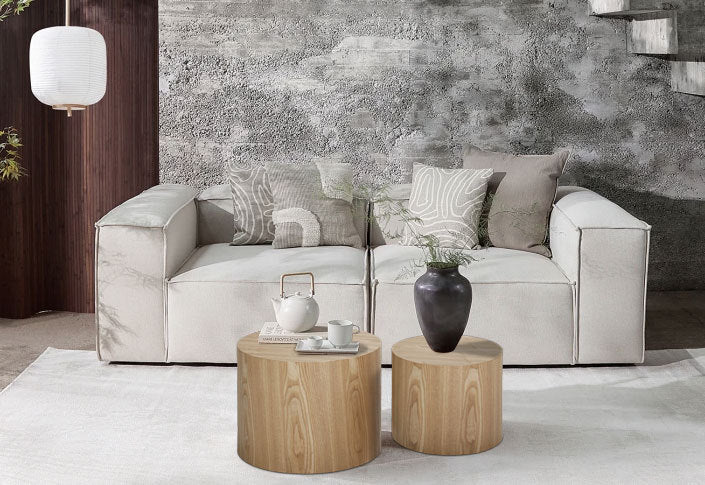 Walker Edison | Ensemble de tables d'appoint gigognes en placage chêne