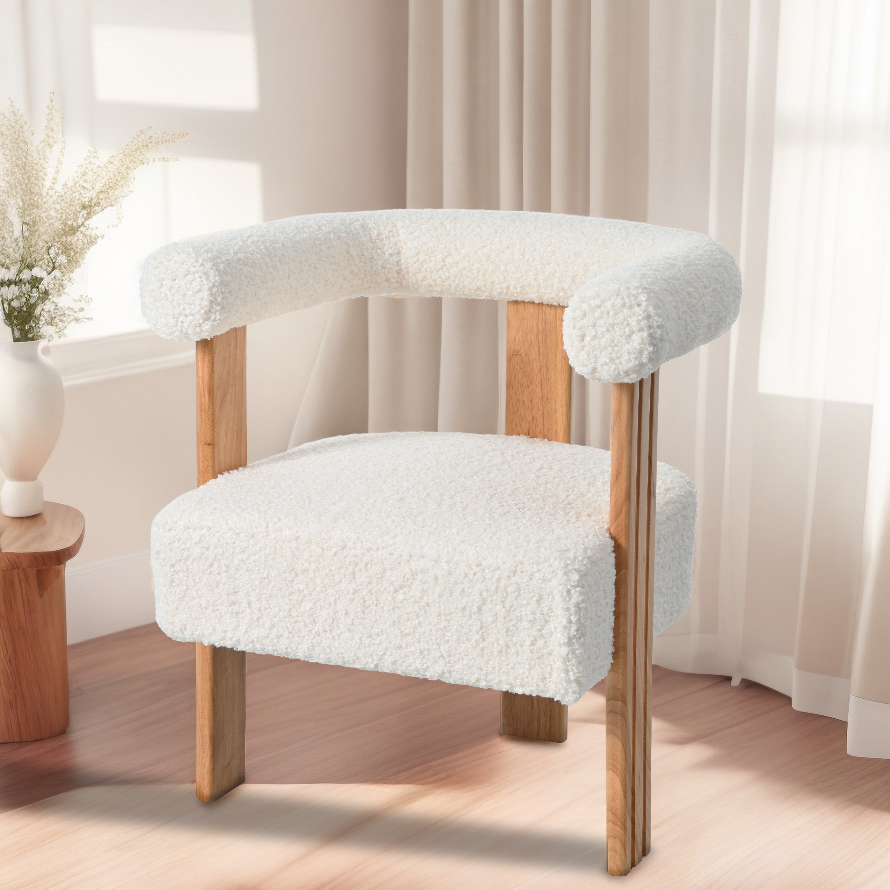 Walker Edison | Fauteuil d'appoint en forme de tonneau Boucle 