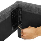 Walker Edison | Lit plateforme capitonné gris anthracite, format King