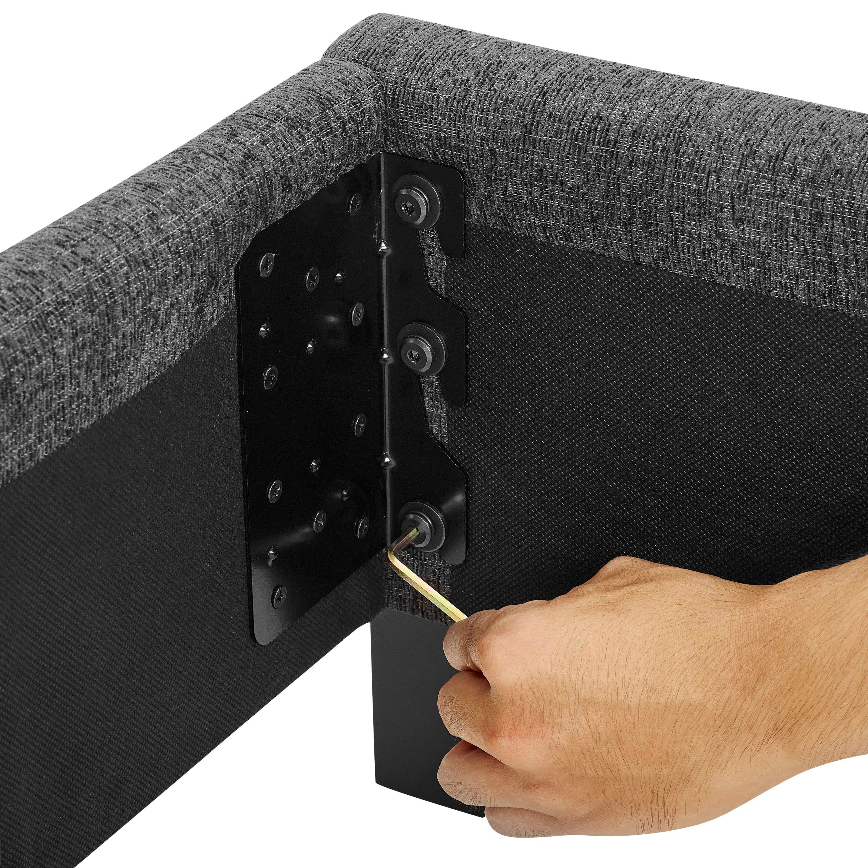 Walker Edison | Lit plateforme capitonné gris anthracite, format King