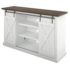 Portes coulissantes de style grange, meuble TV en peuplier de 137 cm, console multimédia
