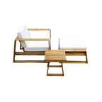 Walker Edison | Ensemble de salon de jardin 3 pièces en bois d'acacia