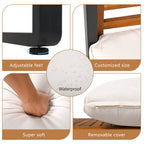 Ensemble de canapés d'extérieur 4 pièces avec structure en métal et bois