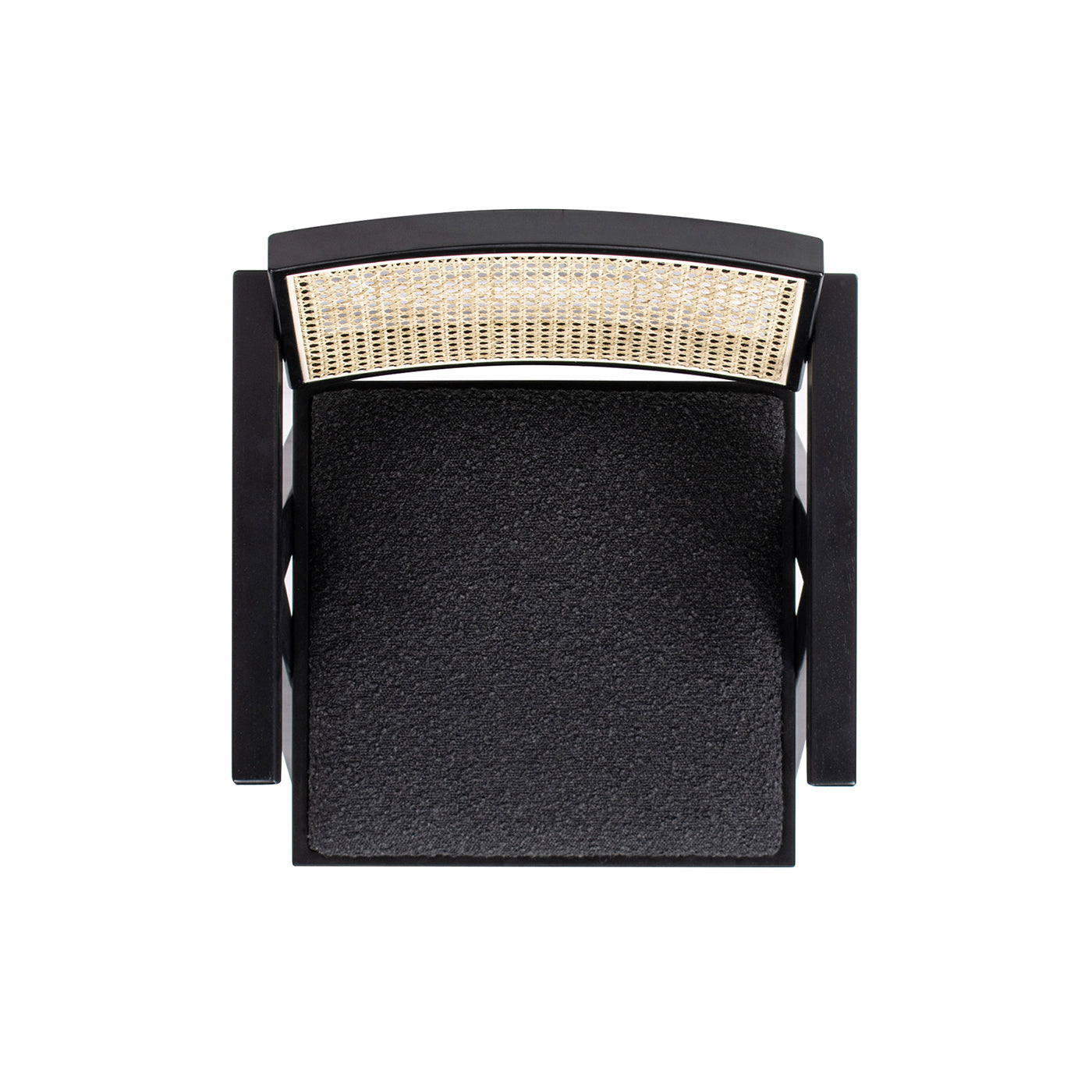 Tabouret de bar Milan 25,5' moderne en résine bouclée avec dossier et accoudoirs, lot de 3 