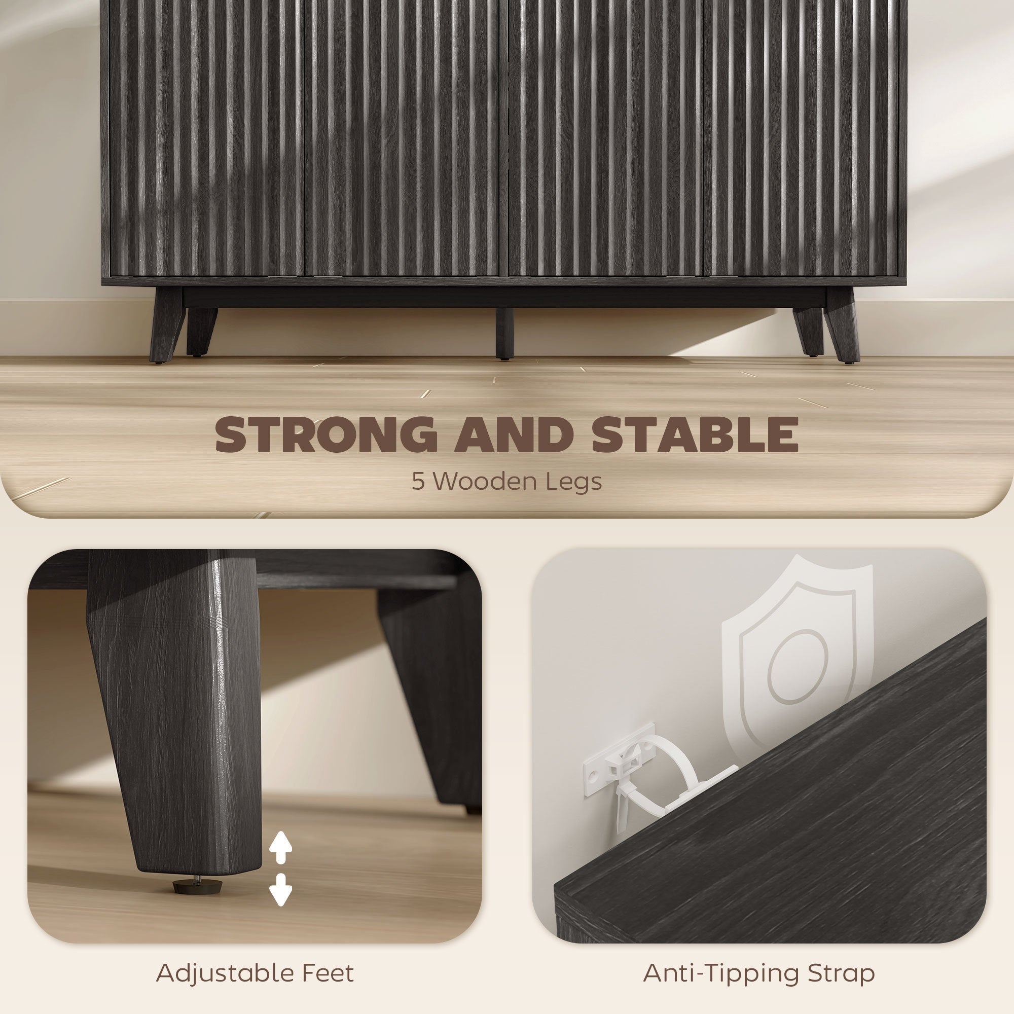 Meuble bar à café cannelé et buffet