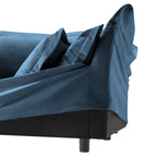 Walker Edison | Fauteuil bleu Cloud avec housse amovible et repose-pieds