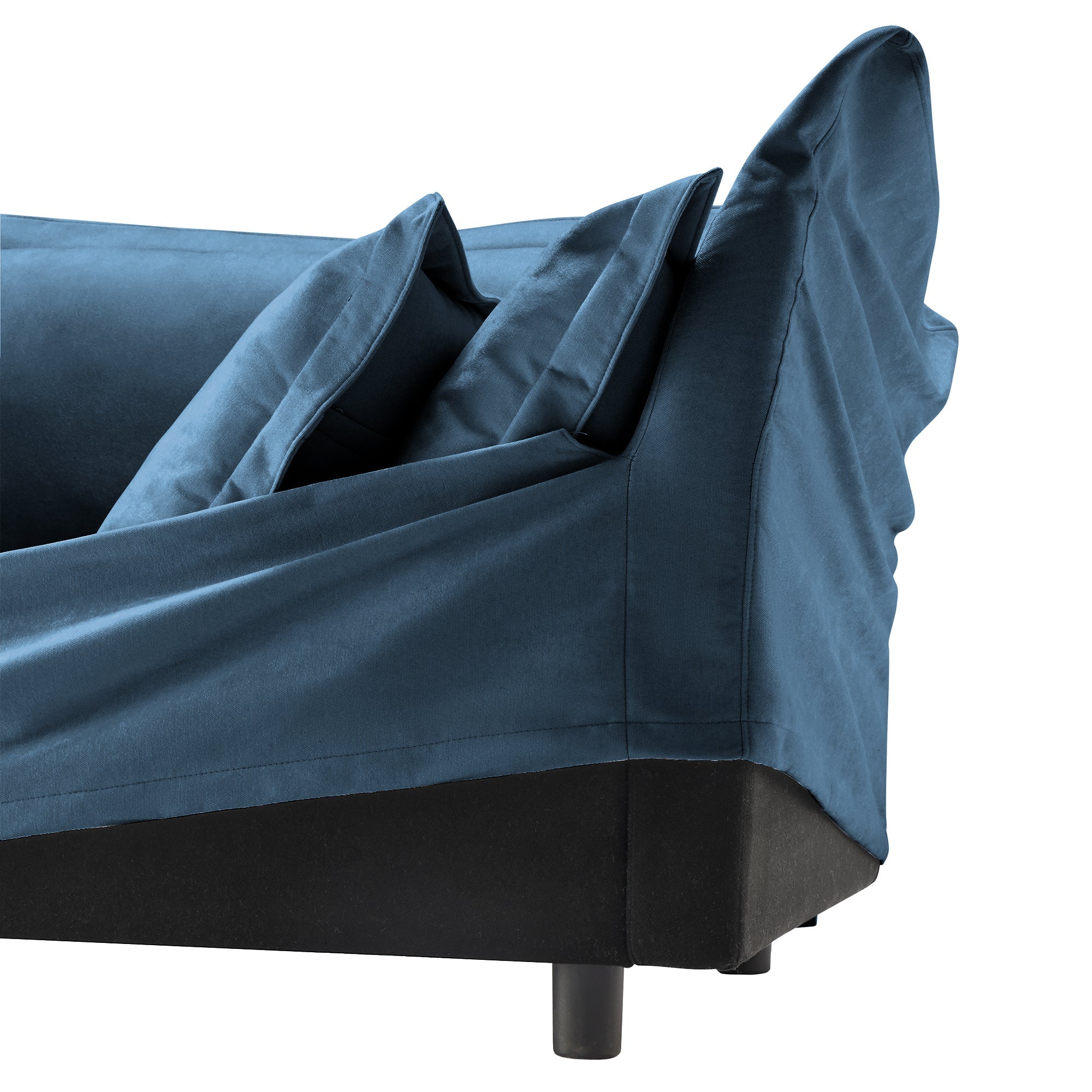 Walker Edison | Fauteuil bleu Cloud avec housse amovible et repose-pieds
