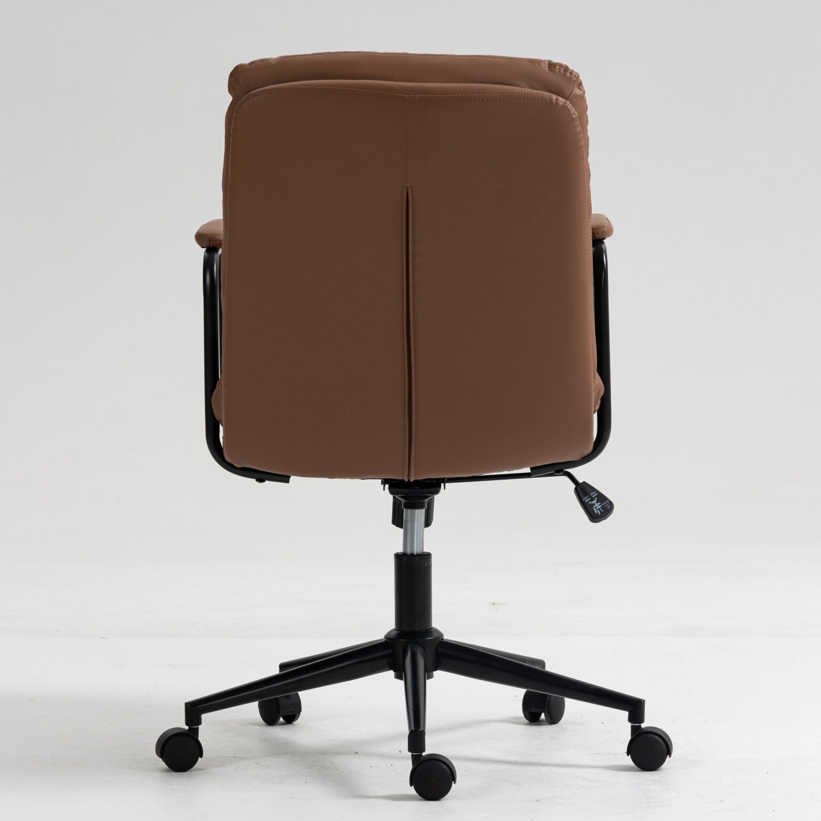 Walker Edison | Chaise de bureau pivotante ergonomique en similicuir marron 