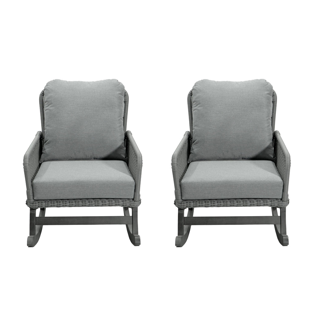 Walker Edison | Ensemble de 2 fauteuils à bascule d'extérieur minimalistes et contemporains