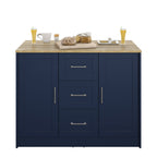 Îlot de cuisine classique et moderne avec plan de travail en bois massif