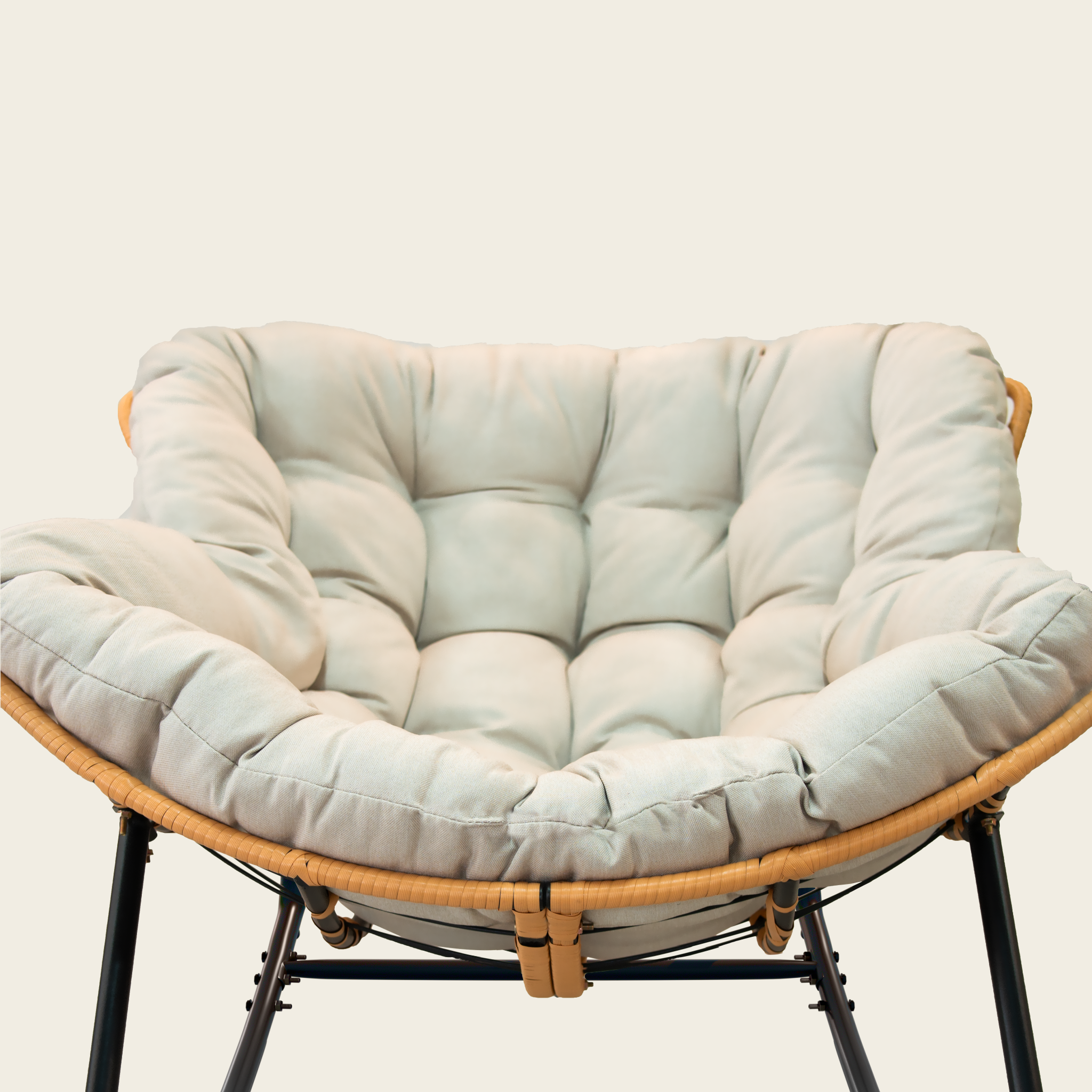 Walker Edison | Fauteuil à bascule d'extérieur Cloud Papasan en forme d'œuf 