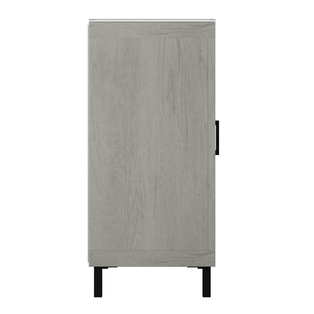 Meuble d'entrée à portes miroir finition antique