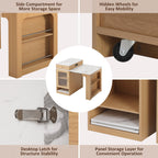 Îlot de cuisine de 181 cm avec table à manger extensible, nombreux rangements et prise électrique