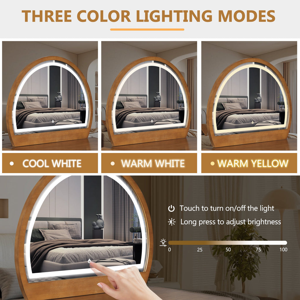 Walker Edison | Coiffeuse au design moderne à courbes cannelées