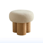 Walker Edison | Tabouret minimaliste incurvé en bois bouclé champignon 