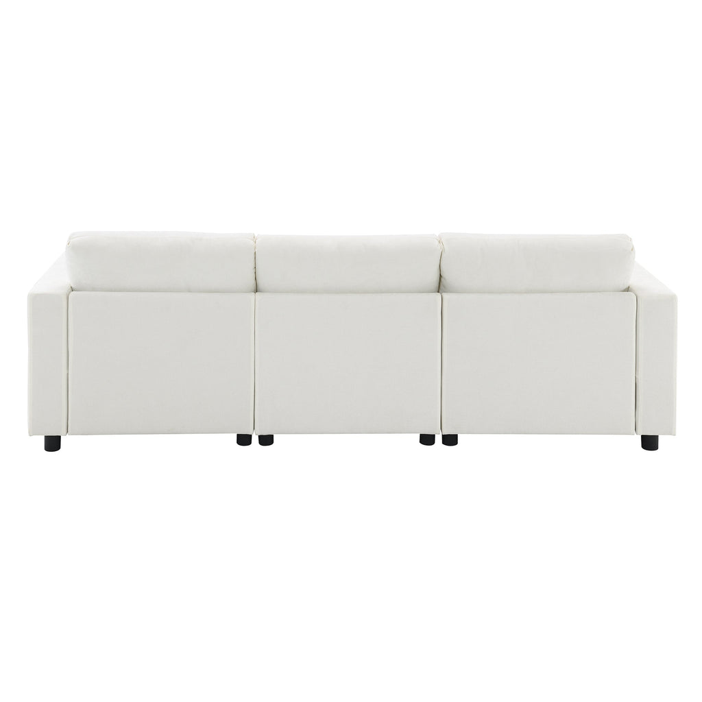 Canapé d'angle modulaire Cloud avec poches de rangement et 2 poufs amovibles