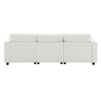 Canapé d'angle modulaire Cloud avec poches de rangement et 2 poufs amovibles