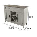 Buffet de style campagnard avec étagères à vin et rangement pour verres à pied