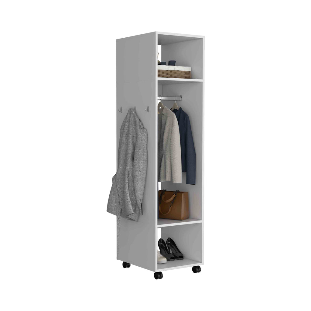 Armoire haute blanche Walker Edison avec miroir