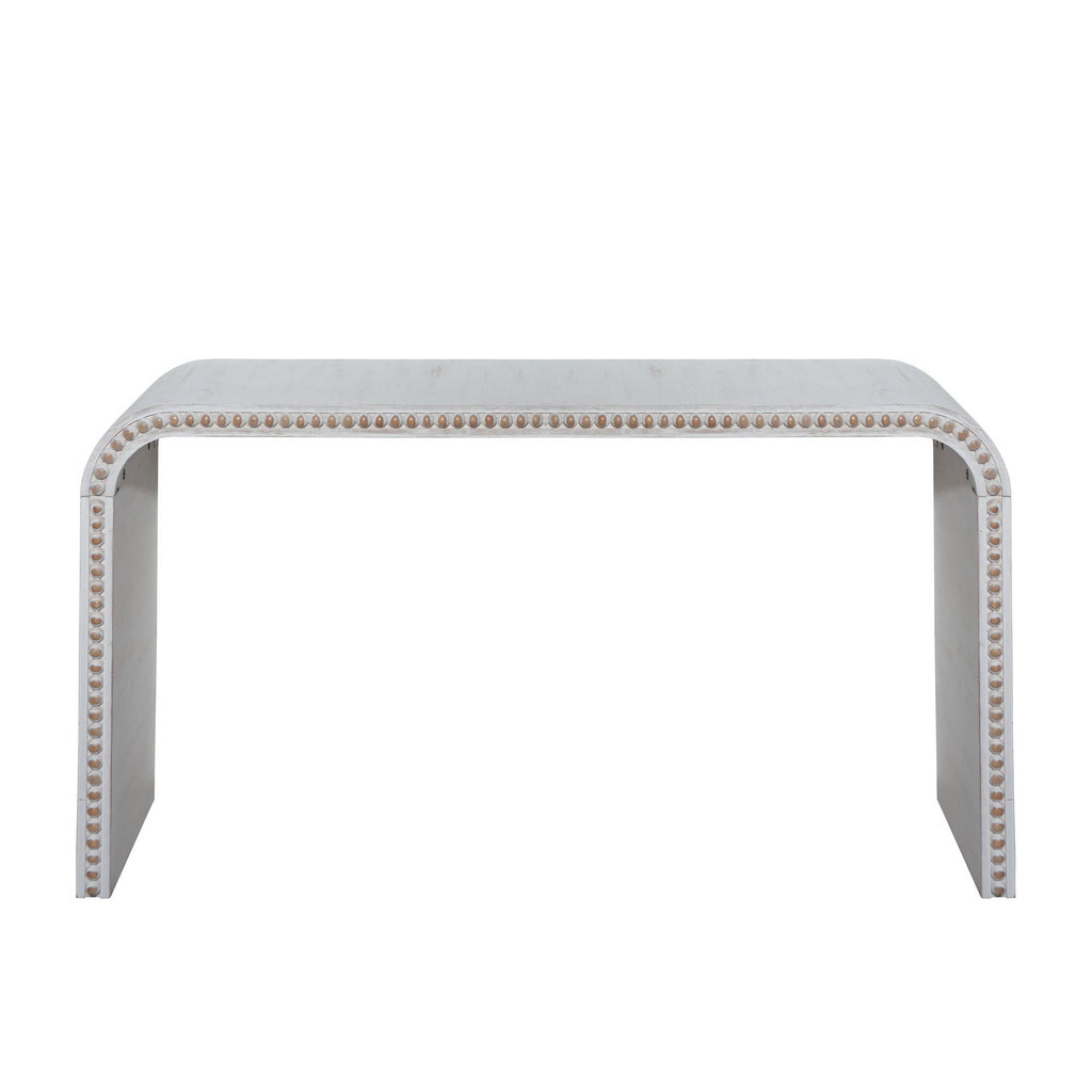 Table console d'entrée Walker Edison | Curve Design blanc délavé 59 