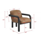 Fauteuil d'appoint moderne en similicuir avec structure en bois courbée et revêtement en bois courbé