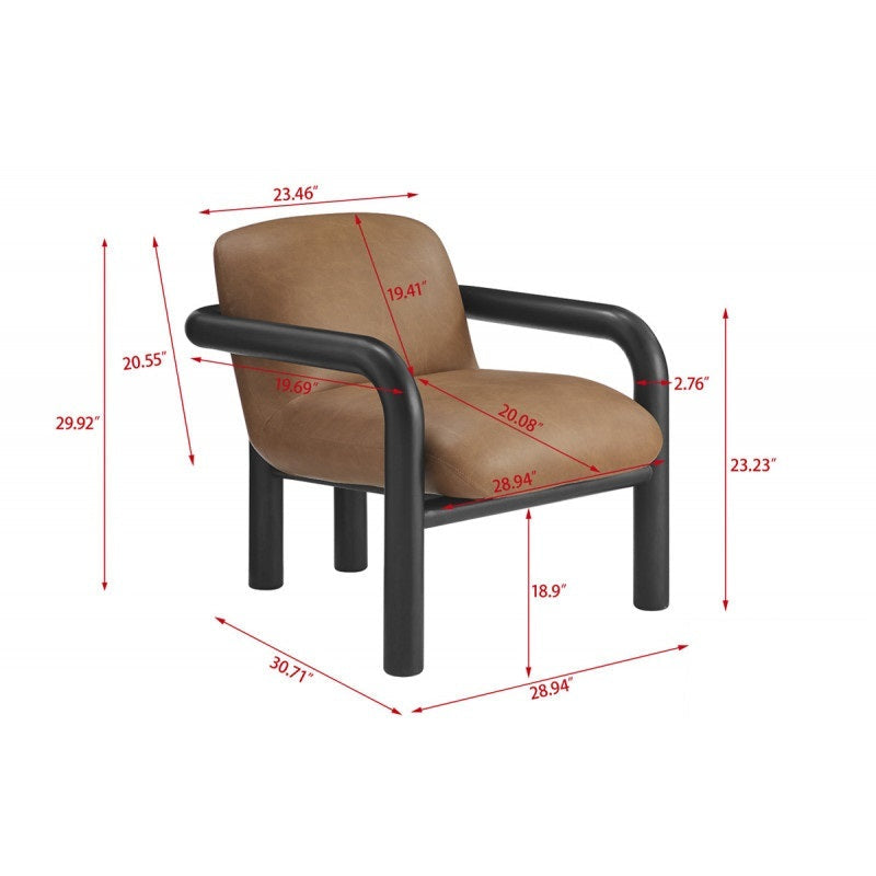 Fauteuil d'appoint moderne en similicuir avec structure en bois courbée et revêtement en bois courbé