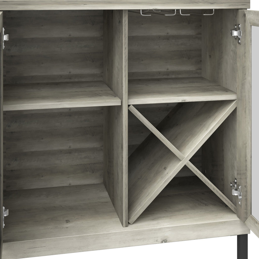 Meuble d'entrée à portes miroir finition antique