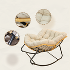 Walker Edison | Fauteuil à bascule d'extérieur Cloud Papasan en forme d'œuf 