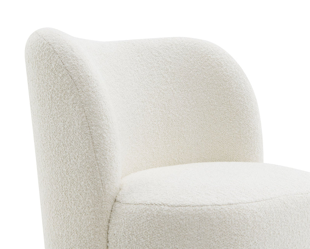Fauteuil d'appoint incurvé en boucle avec pieds boule
