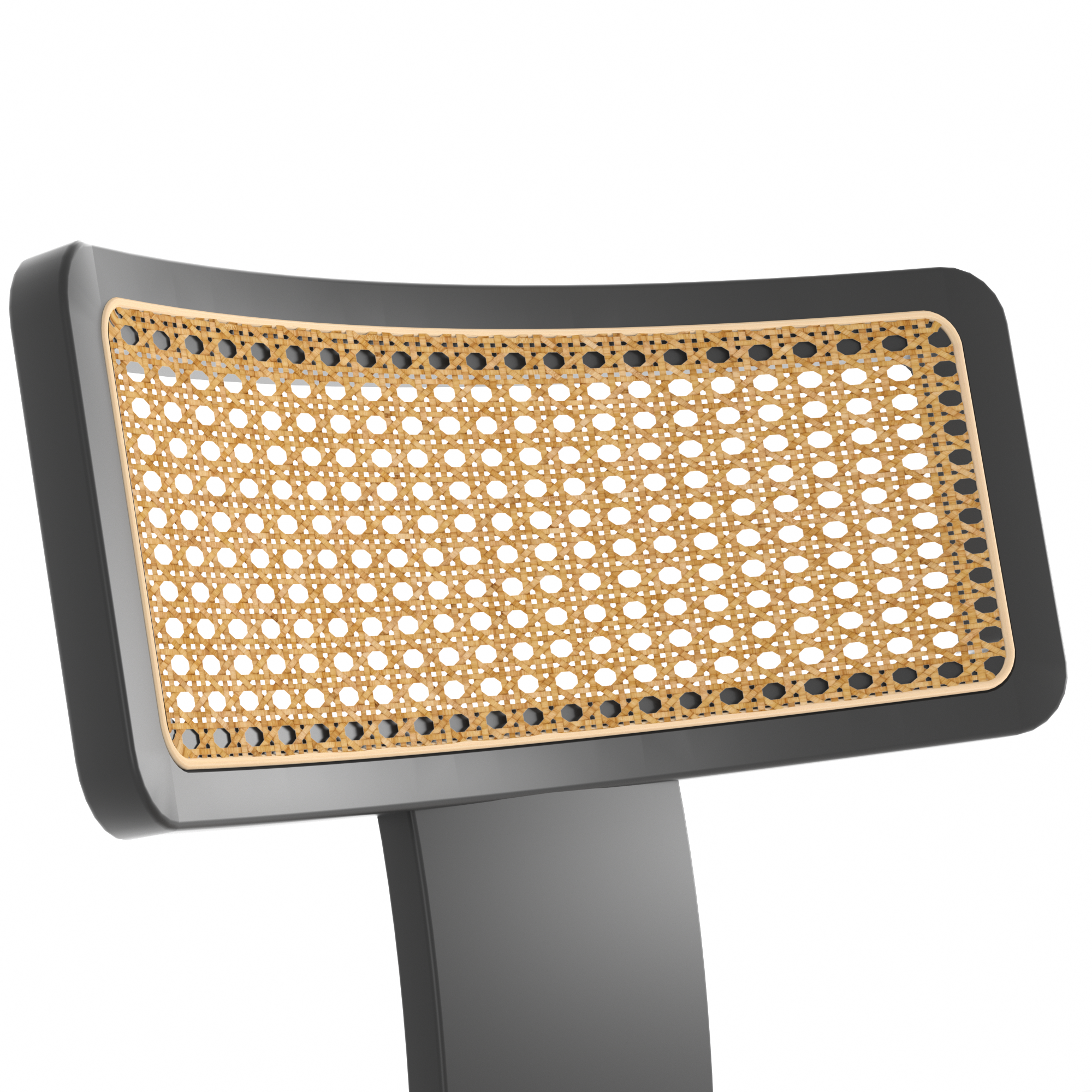 Ensemble de 2 chaises de salle à manger modernes du milieu du siècle en bois et rotin 