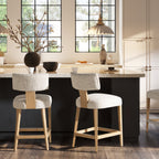 Tabouret de bar rond en chenille, lot de 2 