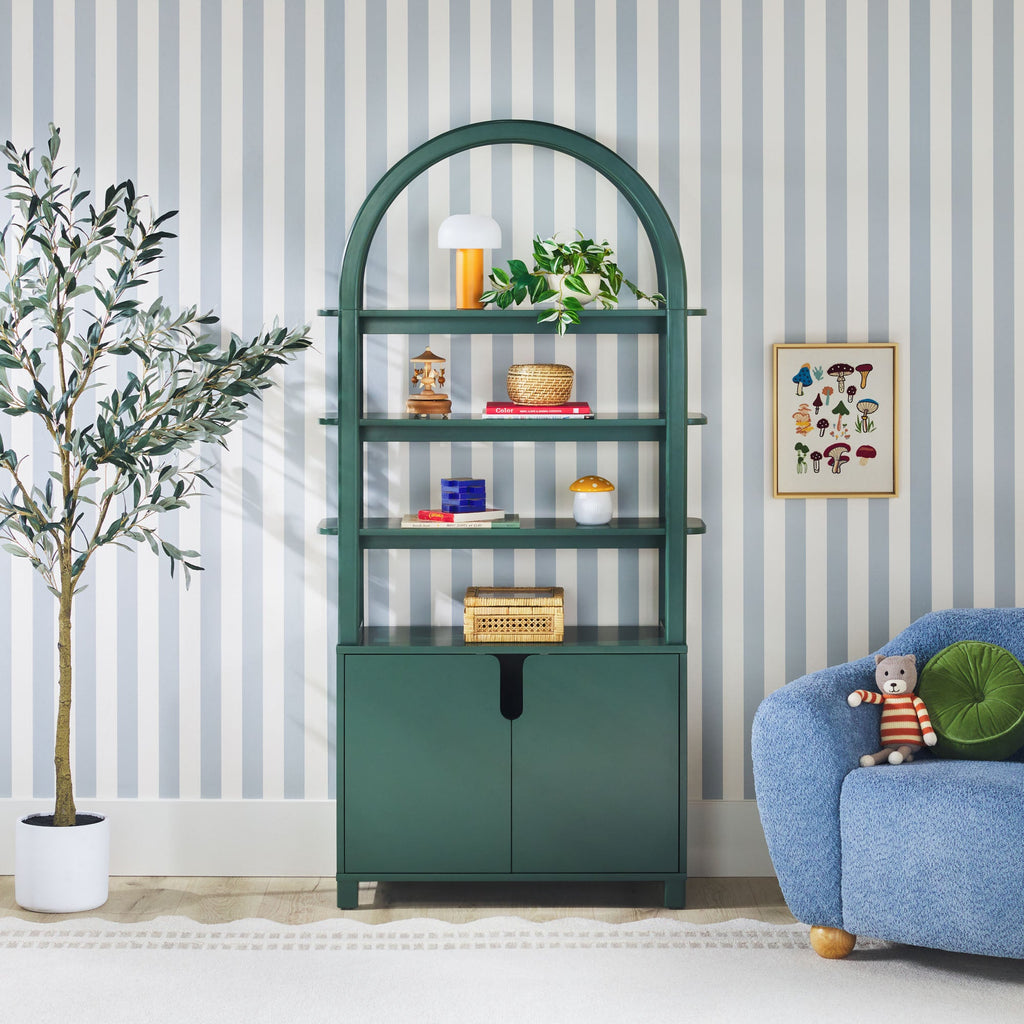 Bibliothèque moderne Zoey en bois arqué