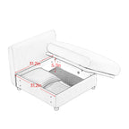 Walker Edison | Élégant canapé d'angle 3 places en chenille bleue avec rangement et pouf