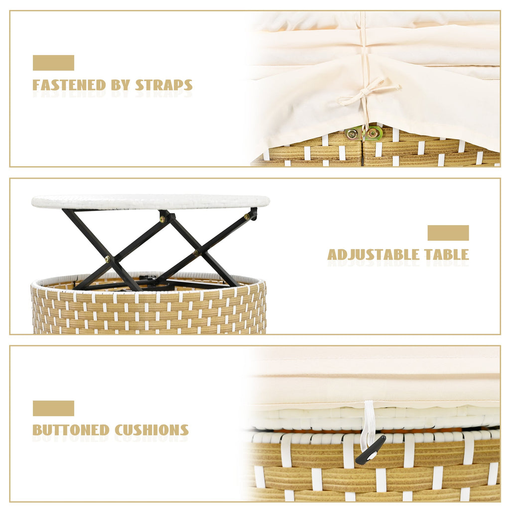 Walker Edison | Ensemble de canapés de jardin modulaires ronds pour bain de soleil